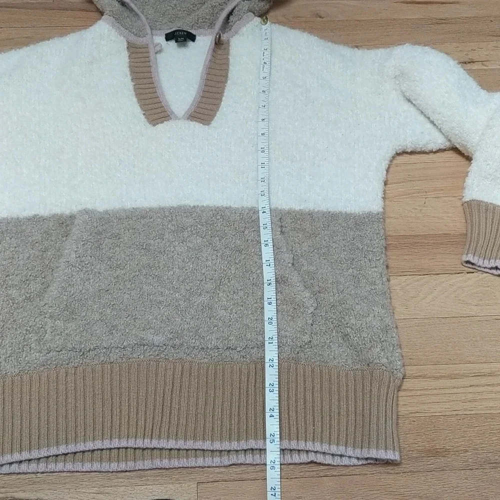 J. CREW Wool Blend Colorblock Sweater Hoodie Medium M